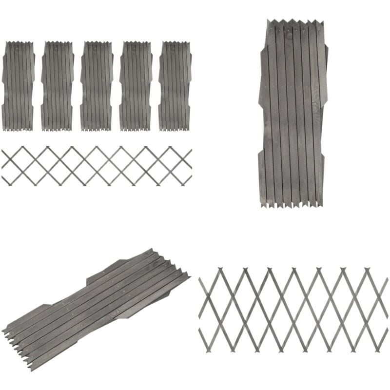 Vidaxl - Rankzäune 5 Stk. Grau Massivholz Tanne 180x30 cm - Gartenzaun - Holzzaun - Rankzaun - Tannenholzzaun - Privacy Screen - Home & Living