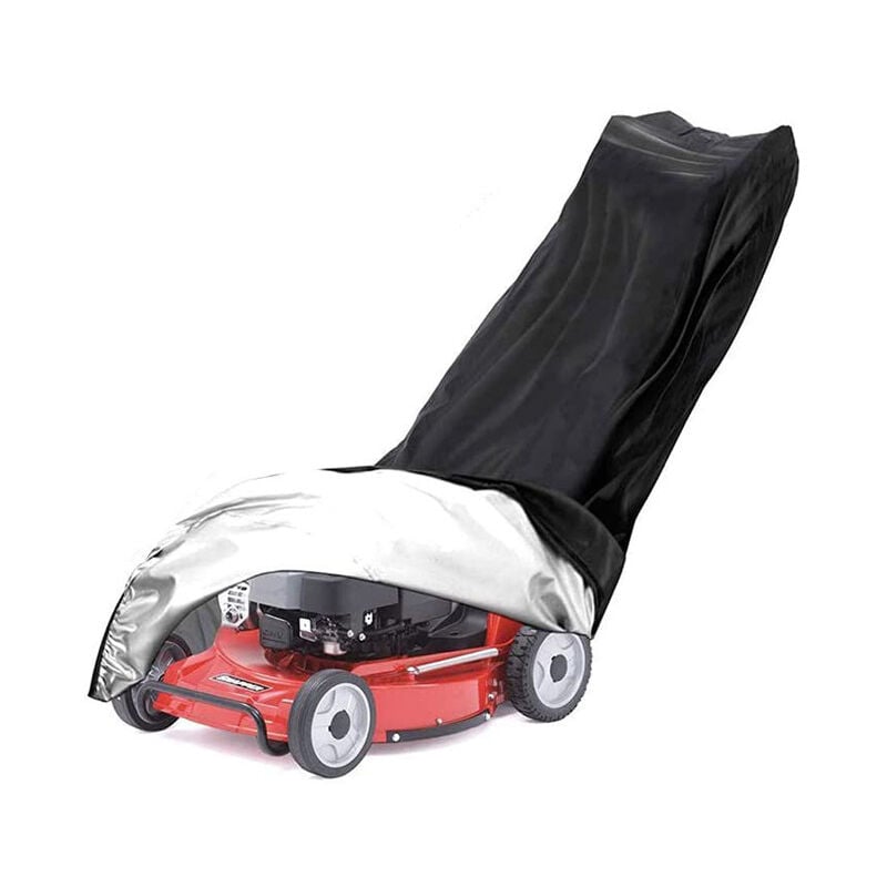 Rasenmäher-Abdeckung, 210D, mit Kordelzug und Aufbewahrungstasche, Schutzhülle passend für die meisten Rasenmäher-Modelle, 188 x 99 x 63,5 cm