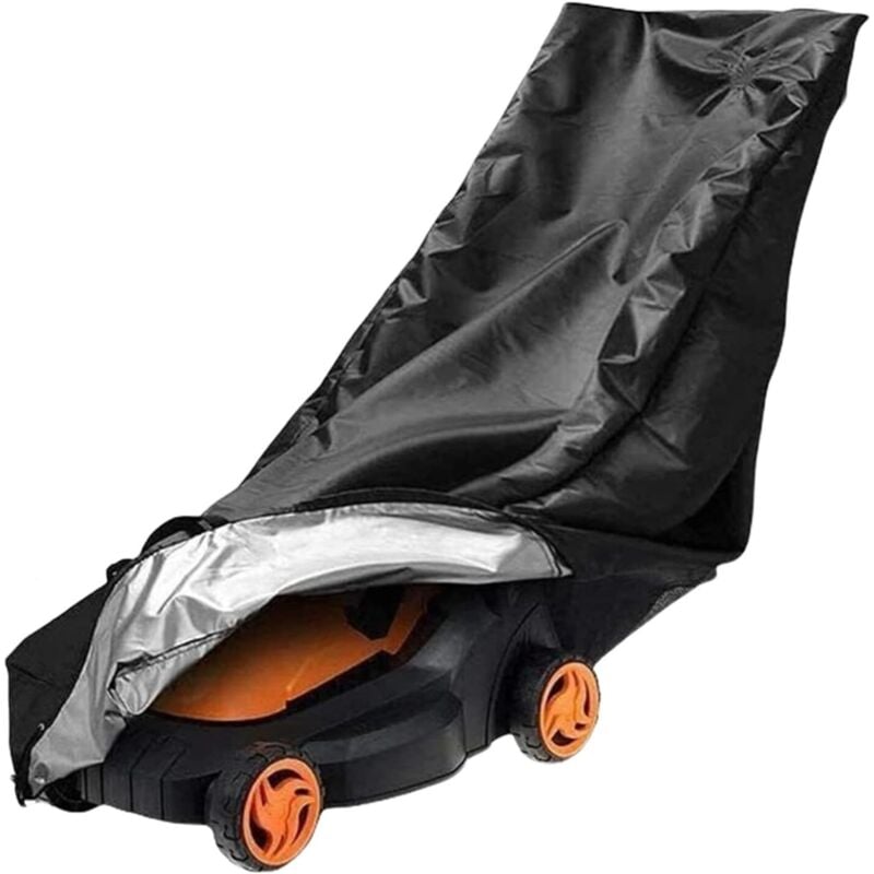 Rasenmäher-Abdeckung, strapazierfähige, wasserdichte Rasenmäher-Abdeckung, 210D-Rasenmäher-Abdeckung mit Aufbewahrungstasche (193 x 112 x 64 cm)