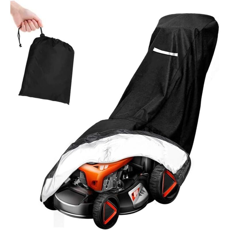Rasenmäher Abdeckung, Universal Rasenmäher Schutzhülle 210D Oxford Polyester, Wasserdicht, Winddicht, UV-Beständiges, Rasenmäher Abdeckplane mit