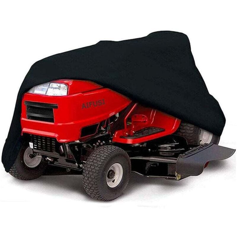 Rasenmäher-Abdeckung, wasserdichte Rasenmäher-Abdeckung, Traktor-Abdeckung, universelle 210D Oxford-Polyester, staubdichte Abdeckung (Farbe: Schwarz