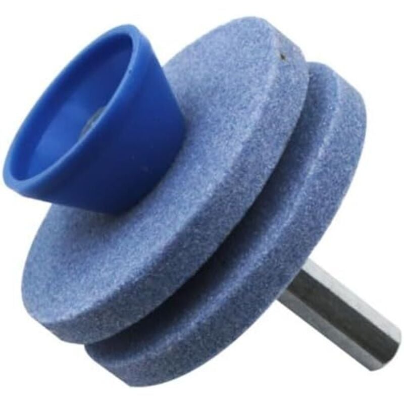 KZQ - Rasenmäher-Klingenschärfer, Schärfrad für Gartengeräte, Ersatzschärfer für Rasenmäher-Werkzeuge (blau)