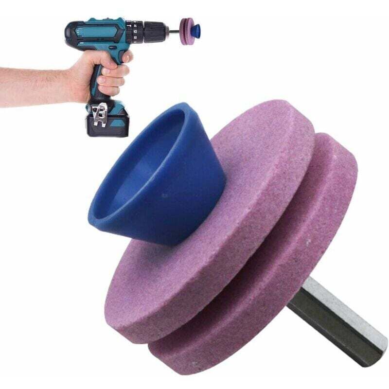 Jalleria - Rasenmäher-Messerschärfer, Gartenwerkzeug-Schärfrad, Spitzer-Rasenmäher-Werkzeug-Ersatz (Rosa)