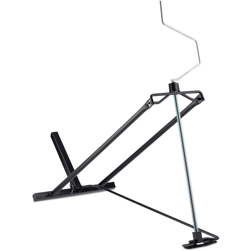 Relaxdays - Rasentraktor Hebevorrichtung, 400 kg, Kippvorrichtung Aufsitzmäher, stufenloser Neigungswinkel, Stahl, schwarz