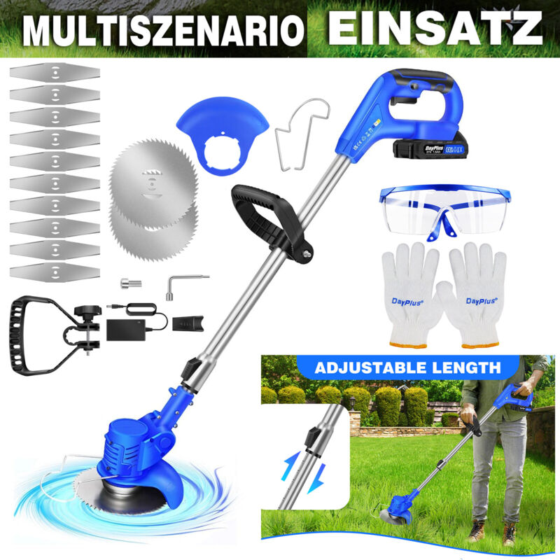 Rasentrimmer 21V mit Akku Motorsense Freischneider Elektro 1500 mAh Batterie