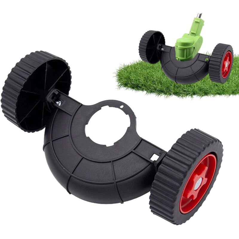 Rasentrimmer-Radaufsatz, verstellbare Rasentrimmer-Stützräder, universelle Kunststoff-Hilfsräder für Rasentrimmer