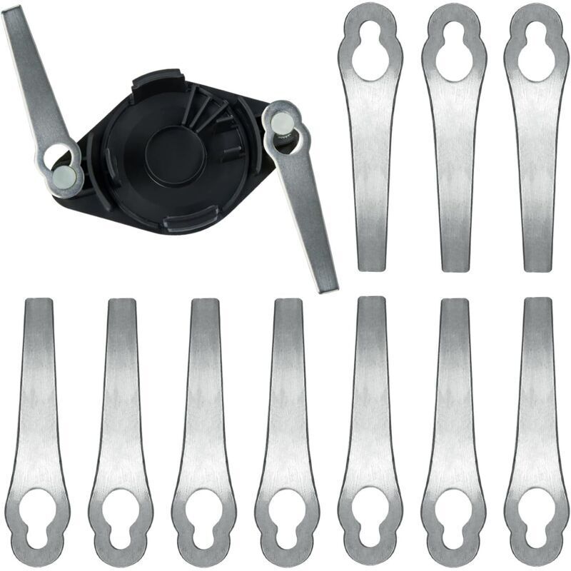 Rasentrimmermesser, 10er-Packung Ersatz-Metallmesser für Rasentrimmer, Rasenmähermesser, Ersatzmesser für Rasentrimmer