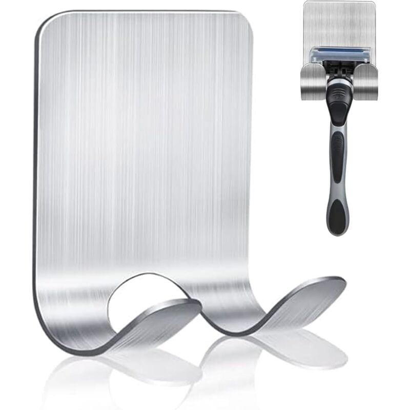 Bluedeer - Rasierer Halterung Dusche, Silber Rasierhalter Dusche Ohne Bohren, Edelstahl Rasierer Halter, Handtuchhaken ohne bohren für Tür Wand