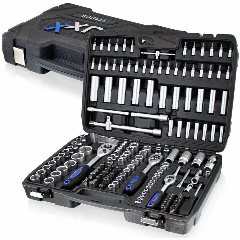 Ratschenschlüssel Werkzeugkoffer 171tlg Ratschenkasten Stecknusskasten Knarrenkasten Bit - Bituxx