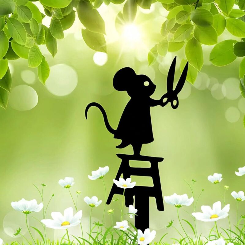 Rattenschere Gartenhaufen, Metallsilhouette, Outdoor Rasen Garten Quadrat Hof Logo, Art Deco Garten