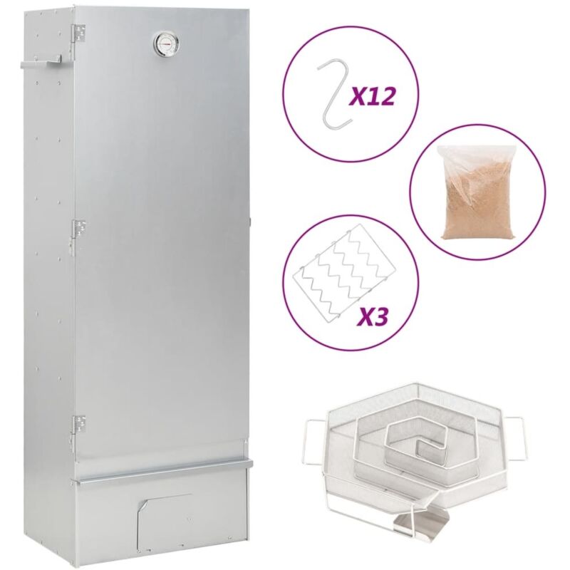 Räucherofen mit Kaltrauchgenerator Verzinkter Stahl - Vidaxl