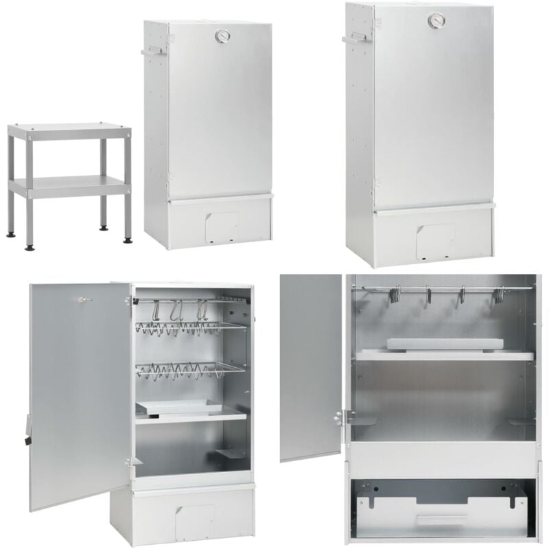 Vidaxl - Räucherofen mit Tisch Verzinkter Stahl - Räucherofen mit Tisch - Räucherofen mit Tischen - Home & Living - Silber