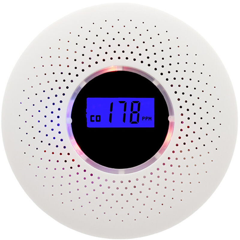 Rauchmelder Kohlenmonoxid-Detektor Combo mit digitaler Anzeige und Sound Light Alarm, 2-in-1 Rauchmelder mit Batterie betrieben für Zuhause, Reisen