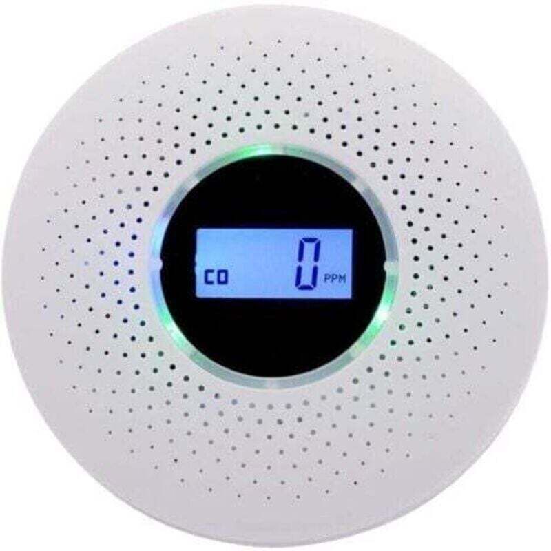 Rauchmelder, kombinierter Rauch- und Kohlenmonoxidmelder, kombinierter Alarm mit akustischer Warnung und batteriebetriebener Digitalanzeige.