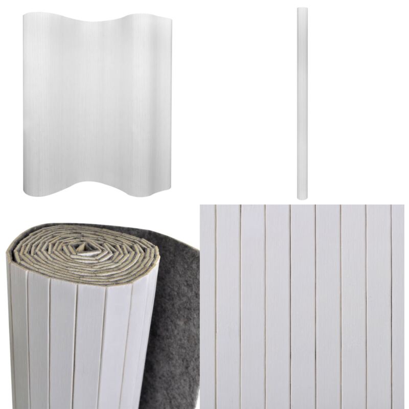 Raumteiler Bambus Weiß 250×165 cm - Bambus Raumteiler - Raumteiler Weiß - Sicht Trenner - Wohnzimmer Dekoration - Schlafzimmerschirm - Home & Living