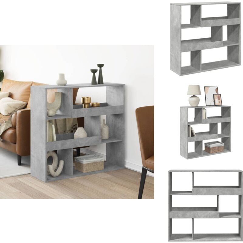 Vidaxl - Raumteiler Betongrau 100x33x94,5 cm Holzwerkstoff - Raumteiler - Raumtrenner - Bücherregal - Bürotrennwand