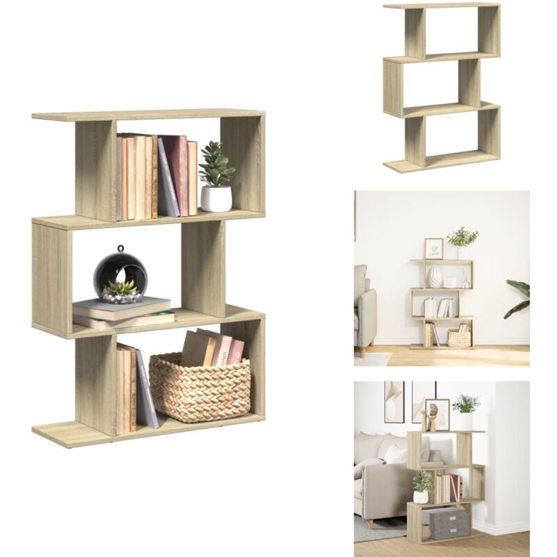 Raumteiler-Bücherregal 3 Fächer Sonoma-Eiche 70x24x97 cm - Raumteiler - Raumtrenner - Bücherregal - Raumteiler Bücherregal