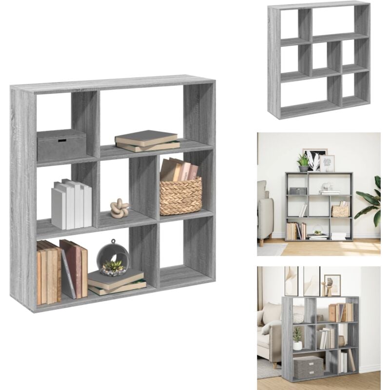 Vidaxl - Raumteiler-Bücherregal Grau Sonoma 102x29x103,5 cm - Raumteiler - Raumtrenner - Bücherregal - Raumteiler Bücherregal