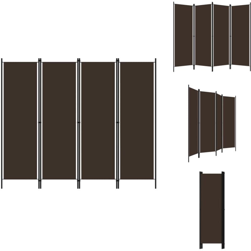 4-tlg. Raumteiler Braun 200x180 cm - Raumteiler - Dekorationsartikel - Wohnzimmerdeko - Trennwand - Sichtenschutz