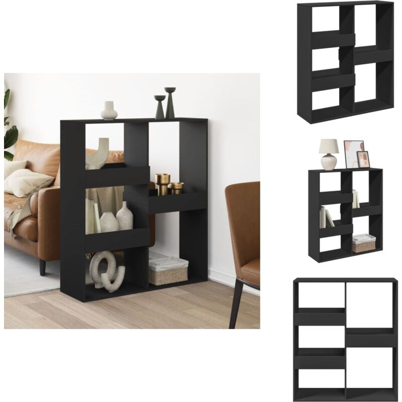 Vidaxl - Raumteiler Schwarz 100x33x115 cm Holzwerkstoff - Raumteiler - Raumtrenner - Regal Raumteiler - Regal Raumtrenner