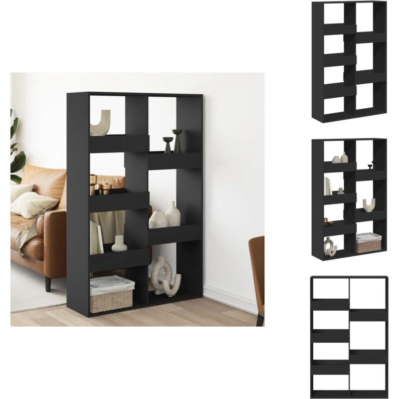 Vidaxl - Raumteiler Schwarz 100x33x155,5 cm Holzwerkstoff - Raumteiler - Raumtrenner - Regal Raumteiler - Regal Raumtrenner