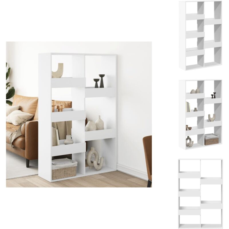 Vidaxl - Raumteiler Weiß 100x33x155,5 cm Holzwerkstoff - Raumteiler - Raumtrenner - Regal Raumteiler - Regal Raumtrenner