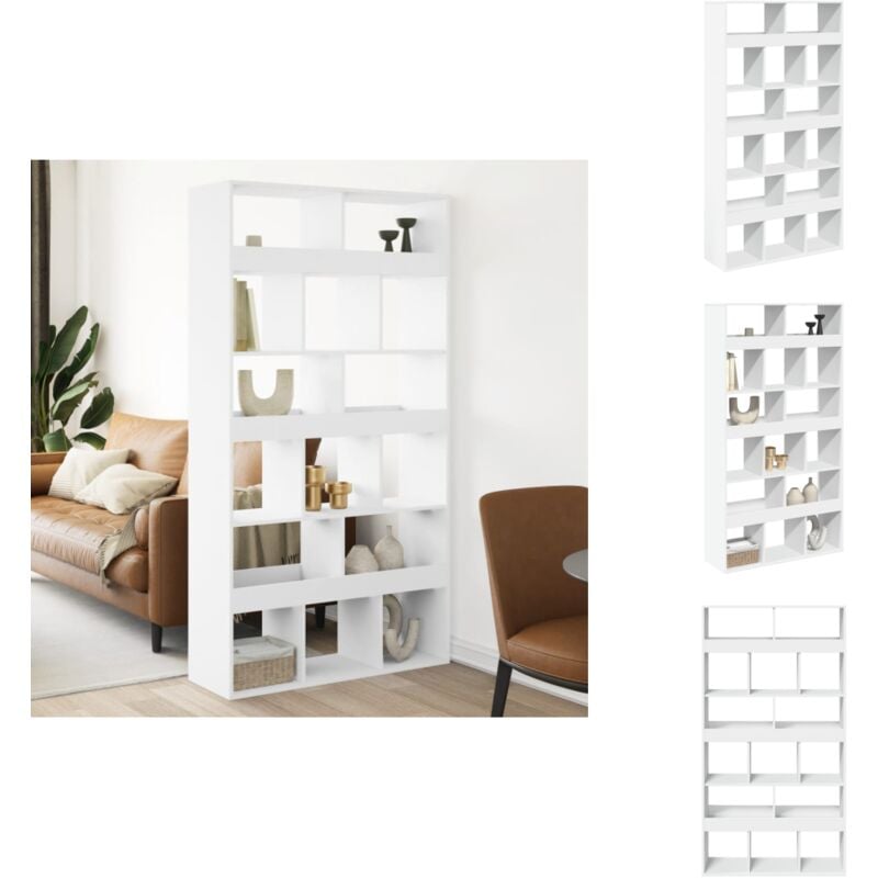 Vidaxl - Raumteiler Weiß 100x33x187,5 cm Holzwerkstoff - Raumteiler - Raumtrenner - Regal Raumteiler - Regal Raumtrenner