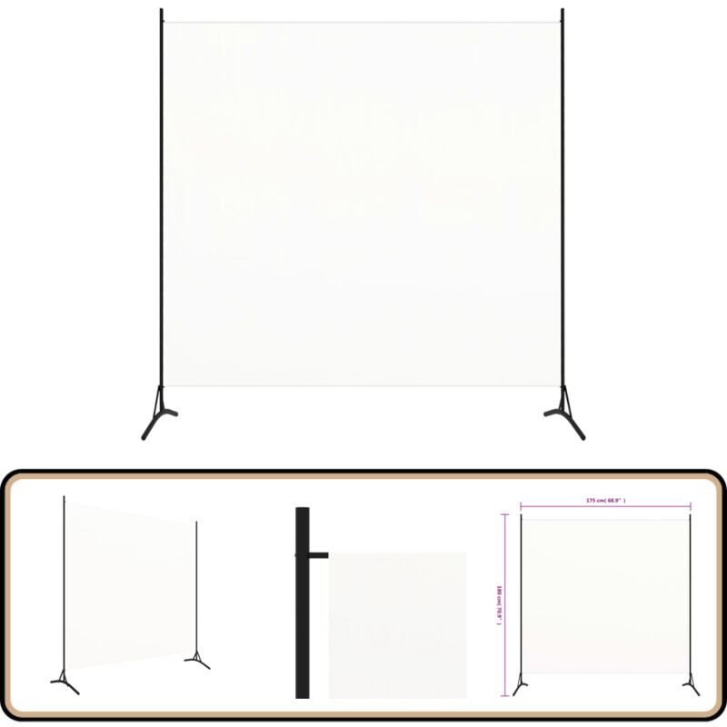 Raumteiler Weiß 175x180 cm Stoff - Raumteiler - Paravent - Privatsphäre - Wohnbereich - Schlafzimmer