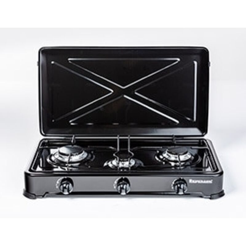 Ravanson K-03TB - Kochfeld mit 3 Gasbrennern, schwarz