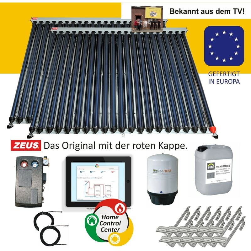 Ravensberger Solar - Röhrenkollektor Solaranlage Solarkollektor Komplettset Zeus Premiumset 2