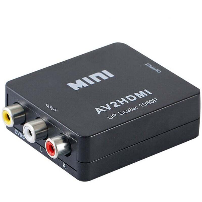 RCA-zu-HDMI-Konverter, AV-zu-HDMI-Adapter, 1080P CVBS RCA Composite Audio Video Konverter für PS2/SNES/VHS/Xbox/PS4/TV/DVD/Wii (Unterstützt PAL/NTSC)