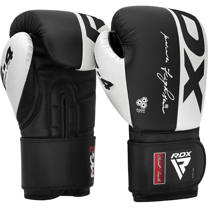RDX REX F4 Boxhandschuhe Schwarz/Weiß 14oz