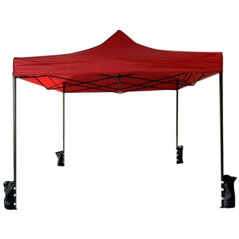 Mobili Rebecca - Rebecca Mobili FaltPavillon Gazebo Rot Polyester Metall 4 Gewichte 3x3