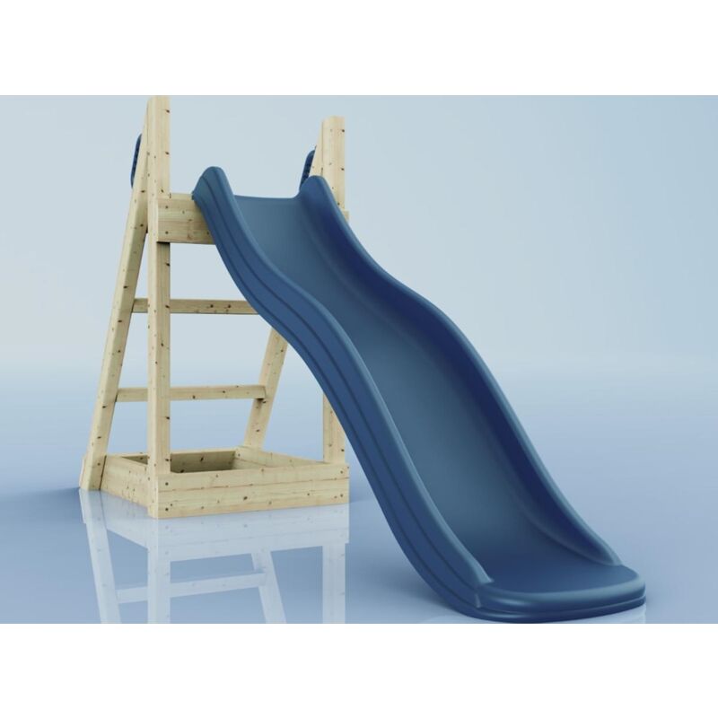 Rebo - Rutsche Gazelle Kinderrutsche outdoor aus Holz in Blau, Rutsche outdoor freistehende Rutsche175cm