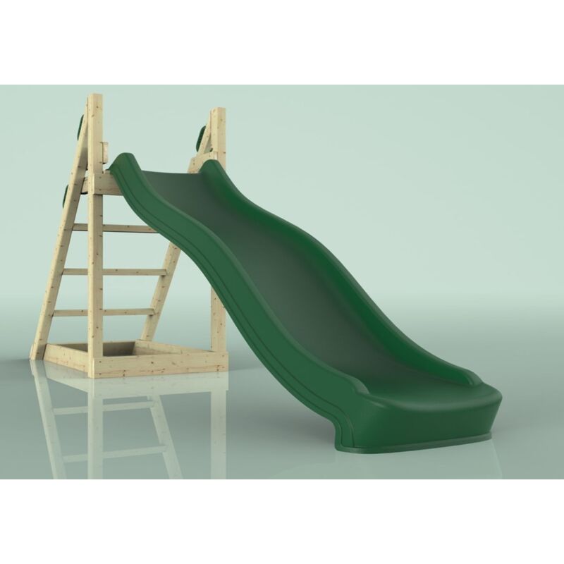 Rebo - Rutsche Leopard Kinderrutsche outdoor aus Holz in Grün, Rutsche outdoor freistehende Rutsche175cm