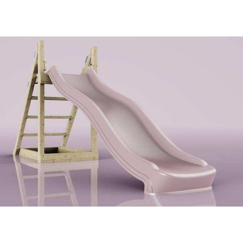 Rutsche Luchs Kinderrutsche outdoor aus Holz in Rosa, Rutsche outdoor freistehende Rutsche220cm - Rebo