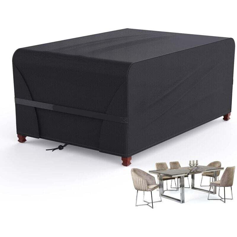 Rechteckige Schutzhülle für Gartenmöbel aus robustem Oxford-Gewebe, UV-beständig, reißfest, für Rattan-Gartenmöbel, 242162100CM