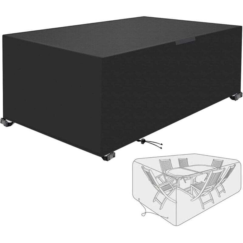 Rechteckige Schutzhülle für Gartenmöbel, wasserdicht, aus Oxford-Gewebe, für Tisch, Stühle und Gartenmöbel (170 x 94 x 70 cm)