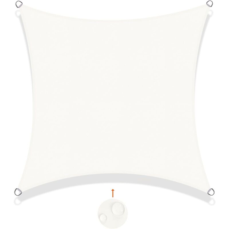 Rechteckiges Sonnensegel, 3 x 3 m, wasserdichtes Sonnensegel, UV-Schutz für Terrasse, Garten, Terrasse, Außenbereich, Balkon, Creme