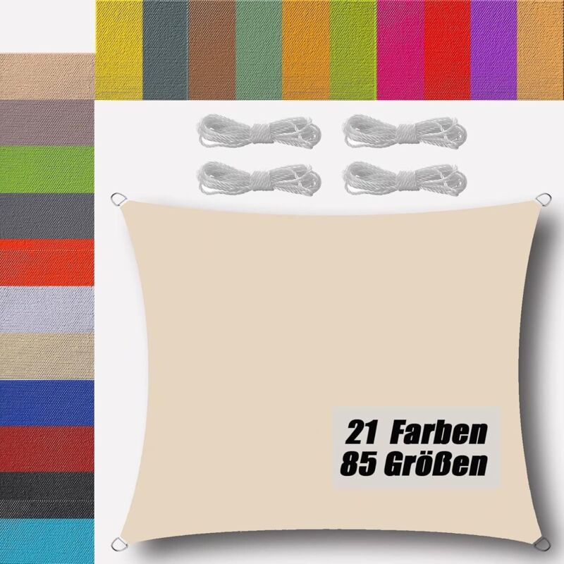 Rechteckiges Sonnensegel für die Terrasse, wasserdicht, 185 g/m², HDPE-Gewebe, Sonnensegel für Gewächshaus, für Terrasse, Garten, Camping im Freien,