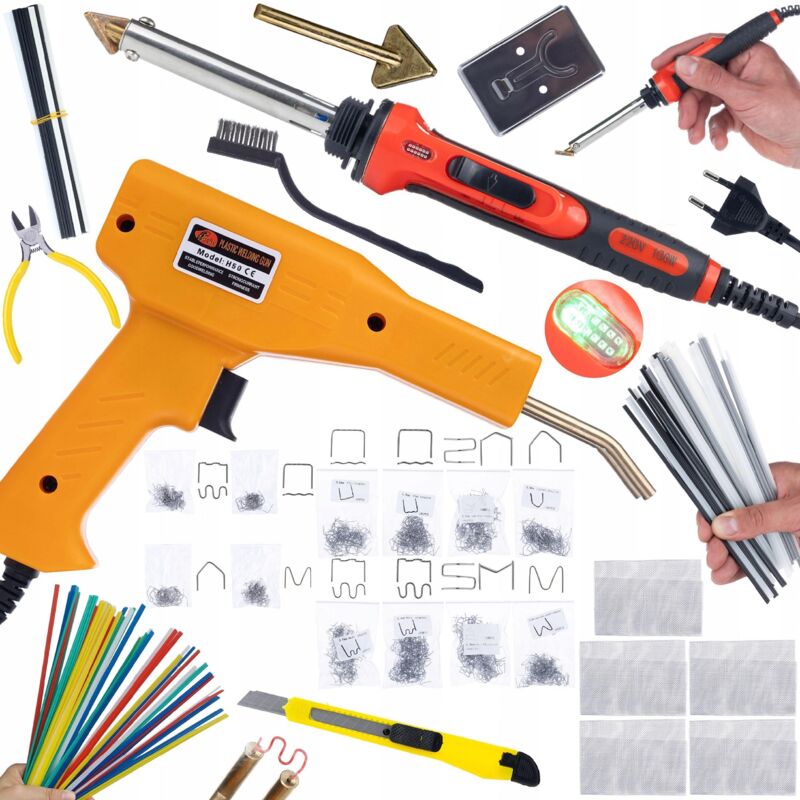 Red Odysseya Lötkolben 100 W RRO100W Kunststoff 5 Gitter Schraubendreherspitzenständer + Hefter 200 Heftklammern + 800 Heftklammern + Prowelder Kit