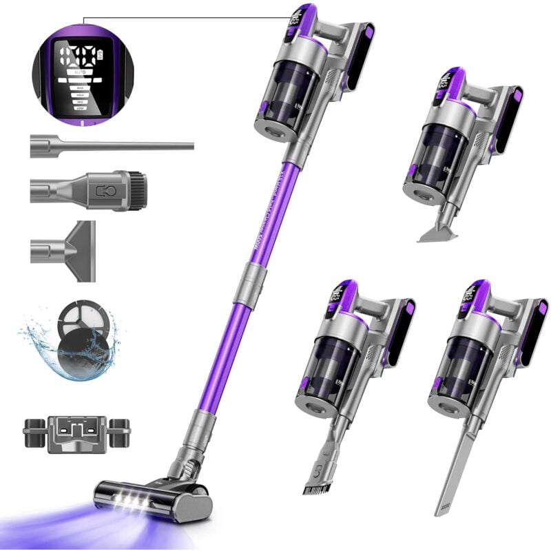 Redkey X18 Stielstaubsauger, 500W 33KPa Akku Staubsauger, Handstaubsauger, 65 Min, 8-in-1 Staubsauger Kabellos mit LED, Intelligenter Automatikmodus