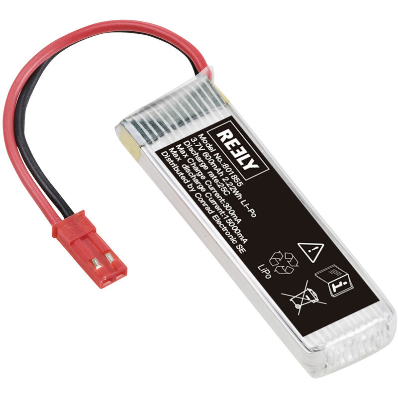Reely Modellbau-Akkupack (LiPo) 3.7 V 600 mAh Zellen-Zahl: 1 25 C Softcase BEC