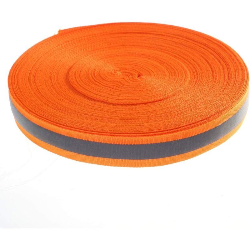 Reflektierender Stoff zum Aufnähen – 3 m – Warnschutzband, universelles Sicherheitsband aus reflektierendem Stoff, orange, orange