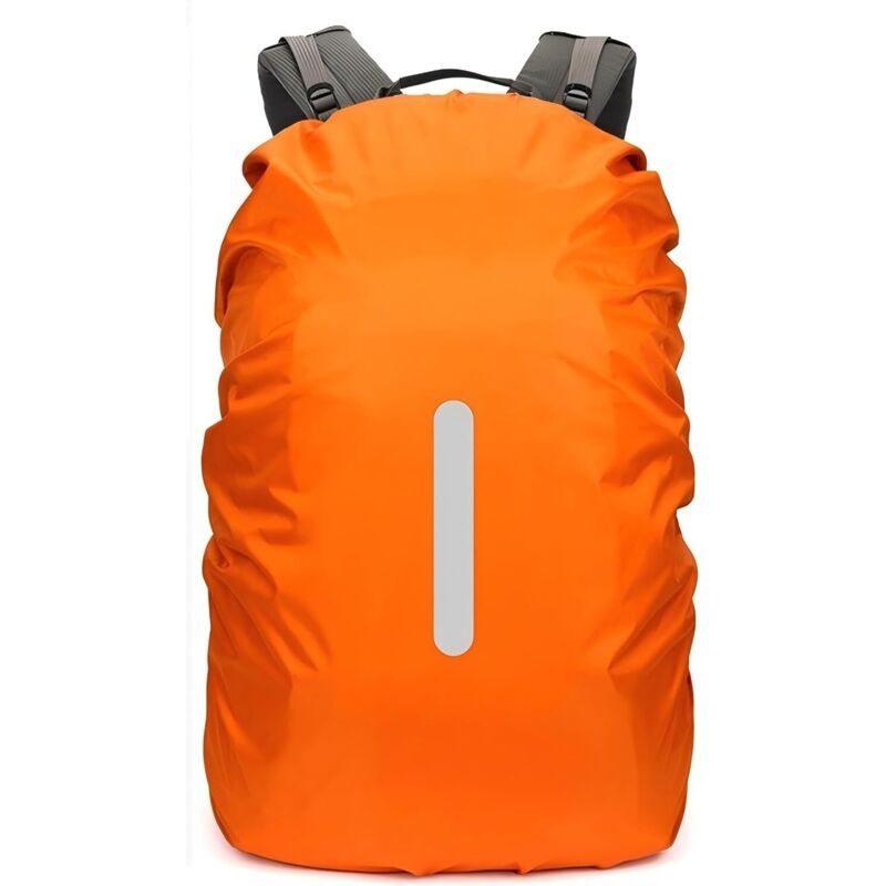 Regenhülle für Rucksäcke und Schultaschen, wasserdichte Regenhülle mit Reflektoren und rutschfesten Kreuzgurten zum Wandern, Campen und Radfahren.
