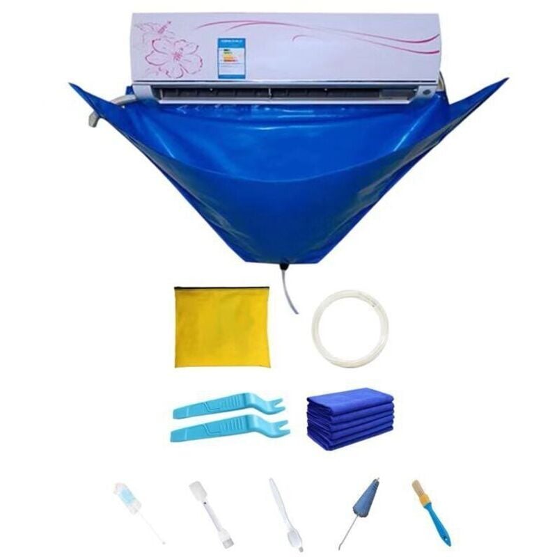 Reinigungsset für Split-Klimaanlagen, wasserdichtes Reinigungsset für Klimaanlagen, 9-teiliges Reinigungsset für Split-Klimaanlagen zur Wandmontage