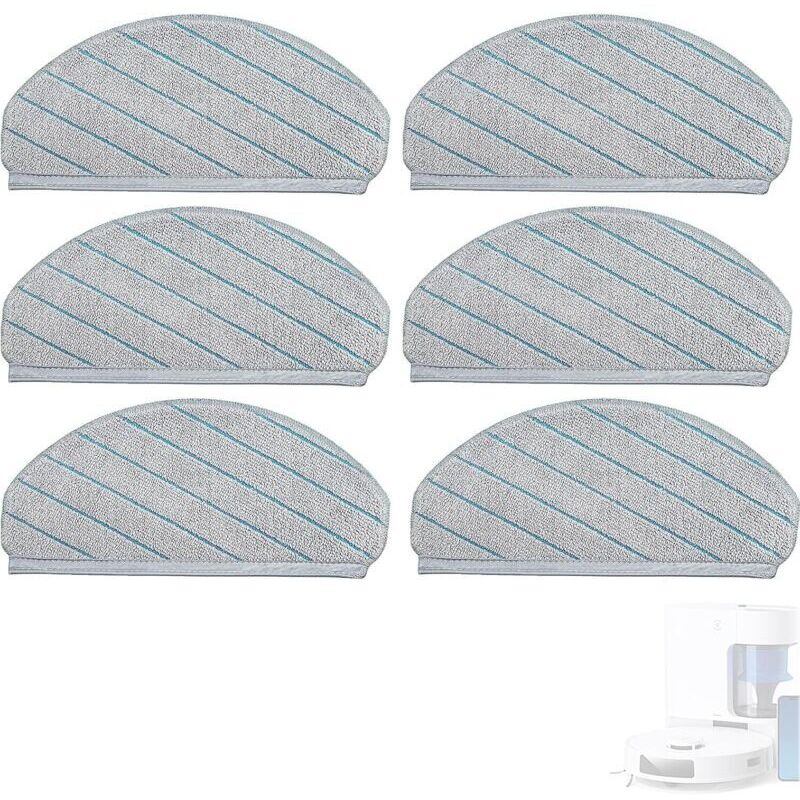Reinigungstücher als Zubehör für Ecovacs Deebot N20, N20 Pro, N20 Plus, N20 Pro Plus, X1, X1 Plus, T10, T10 Plus, Ersatz-Mikrofasertücher, 6 Stück