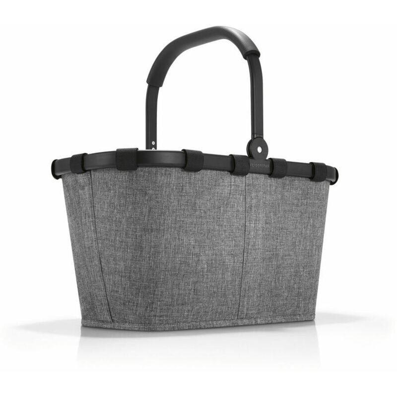 reisenthel carrybag - stabiler Einkaufskorb dede Stauraum und praktische Innentasche, elegantes und wasserabweisendes Design, in Silber Twist silver