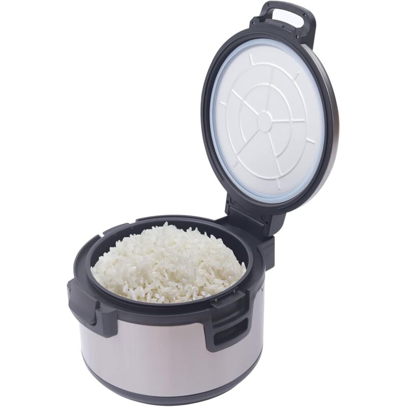 Reiswärmer Kommerziell, Antihaft-Innentopf, Effiziente Isolierung elektrischer Reiswärmer, Edelstahl, 19 L/20QT-Large Profi Gastro Reiskocher Koch