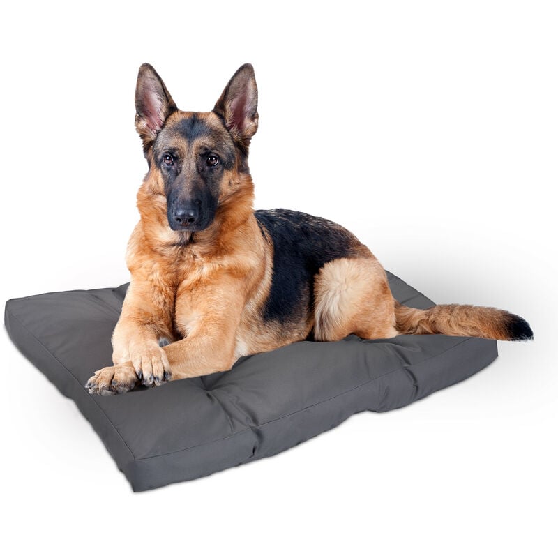 Relaxdays - Hundebett, 110 x 90 cm, weiches Hundekissen für große Hunde, wasserfest, waschbar, Hundematte, Tierbett, grau